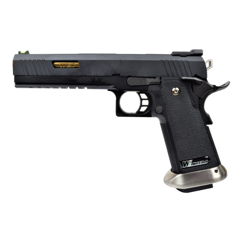 WE PISTOLA A GAS HI-CAPA 6.0 HICAPA DA TIRO I-REX NERA / GOLD BARREL (WH18A2-BKGD)