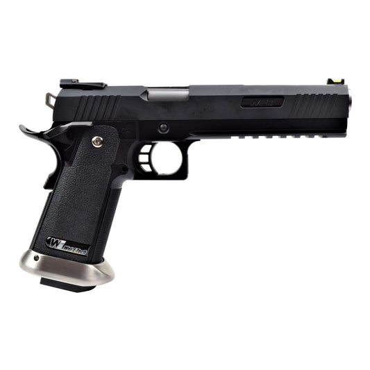 WE PISTOLA A GAS HI-CAPA 6.0 HICAPA DA TIRO I-REX NERA / SILVER BARREL (WH18A2-BKSV)