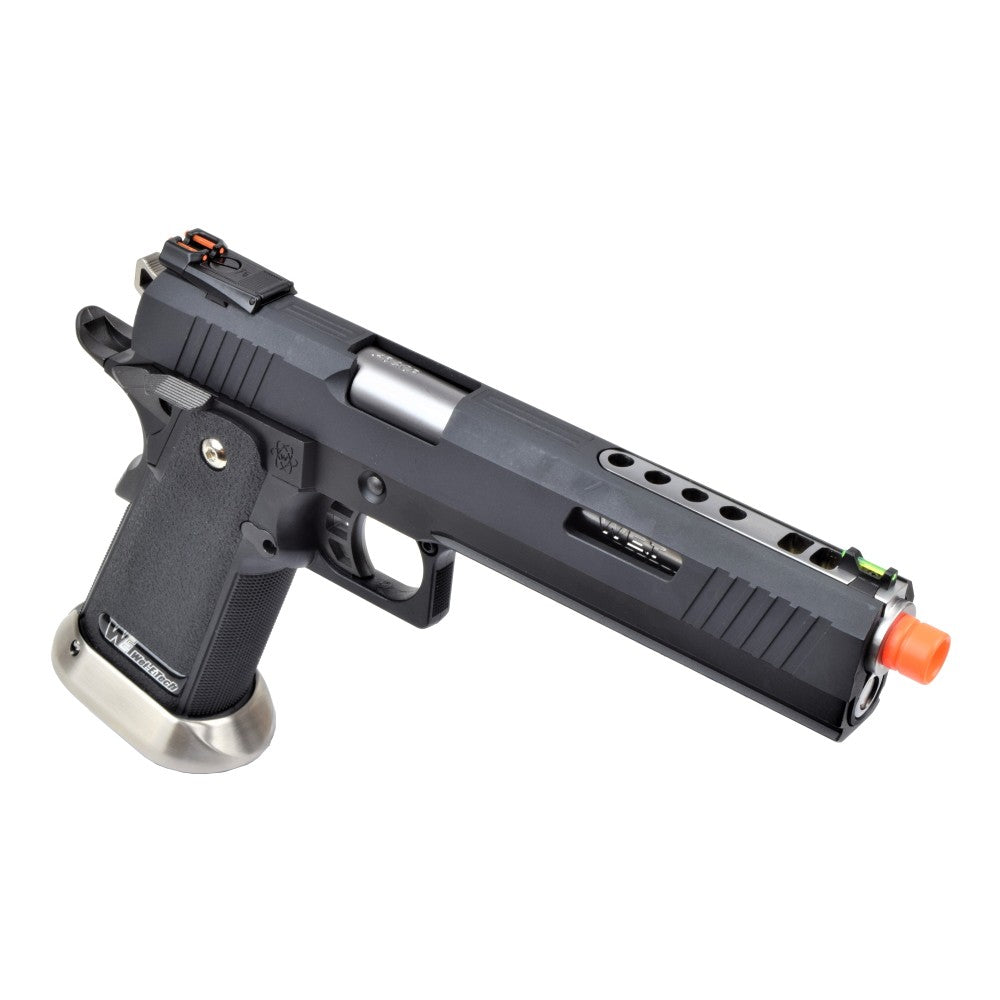 WE PISTOLA A GAS HI-CAPA 6.0 HICAPA DA TIRO I-REX NERA / SILVER BARREL (WH18A2-BKSV)