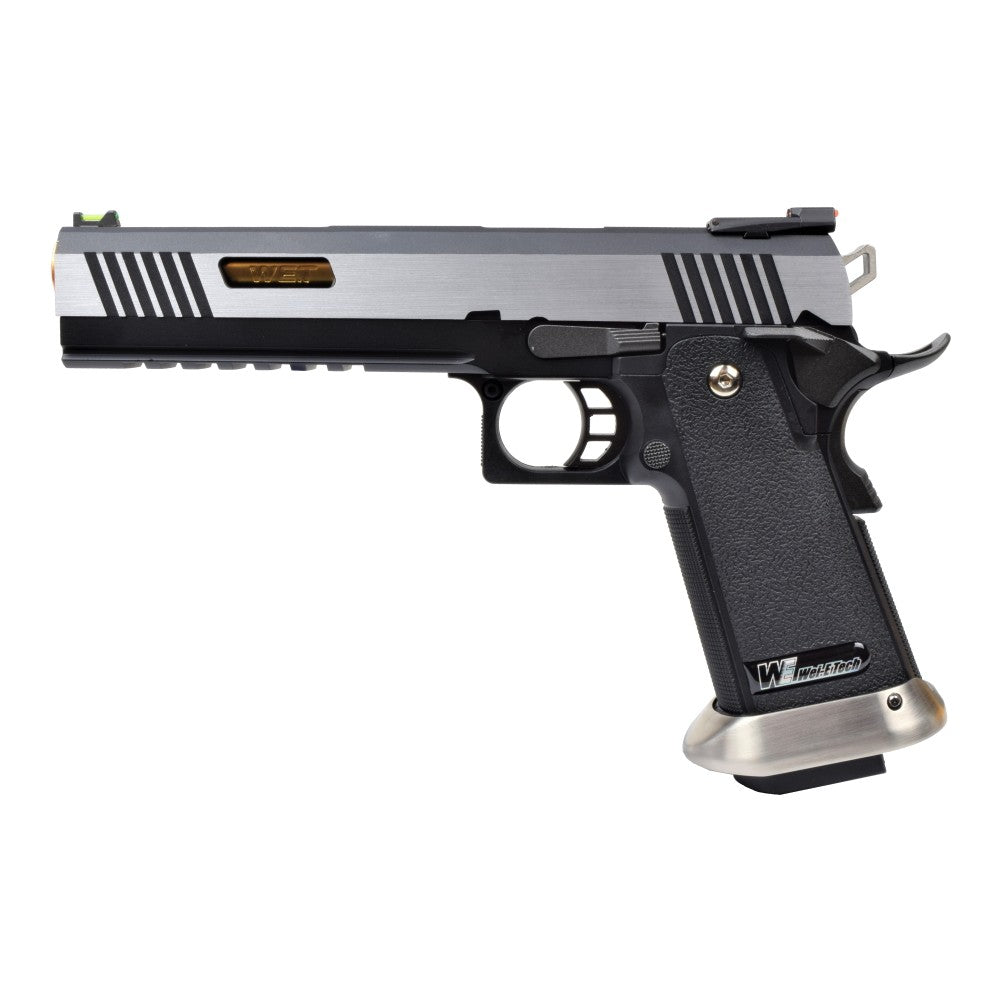 WE PISTOLA A GAS HI-CAPA 6.0 HICAPA DA TIRO I-REX SILVER / GOLD BARREL ORO ARGENTO(WH18A2-2TGD)