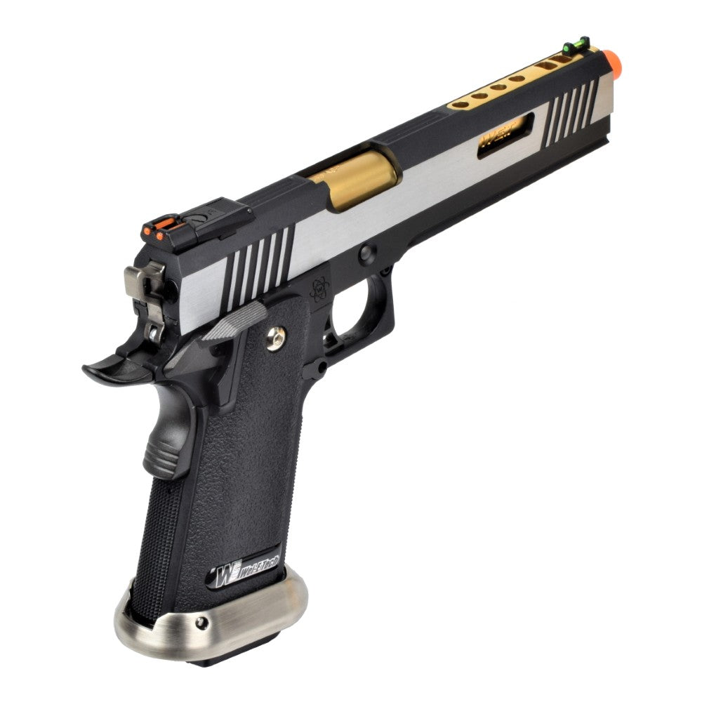 WE PISTOLA A GAS HI-CAPA 6.0 HICAPA DA TIRO I-REX SILVER / GOLD BARREL ORO ARGENTO(WH18A2-2TGD)