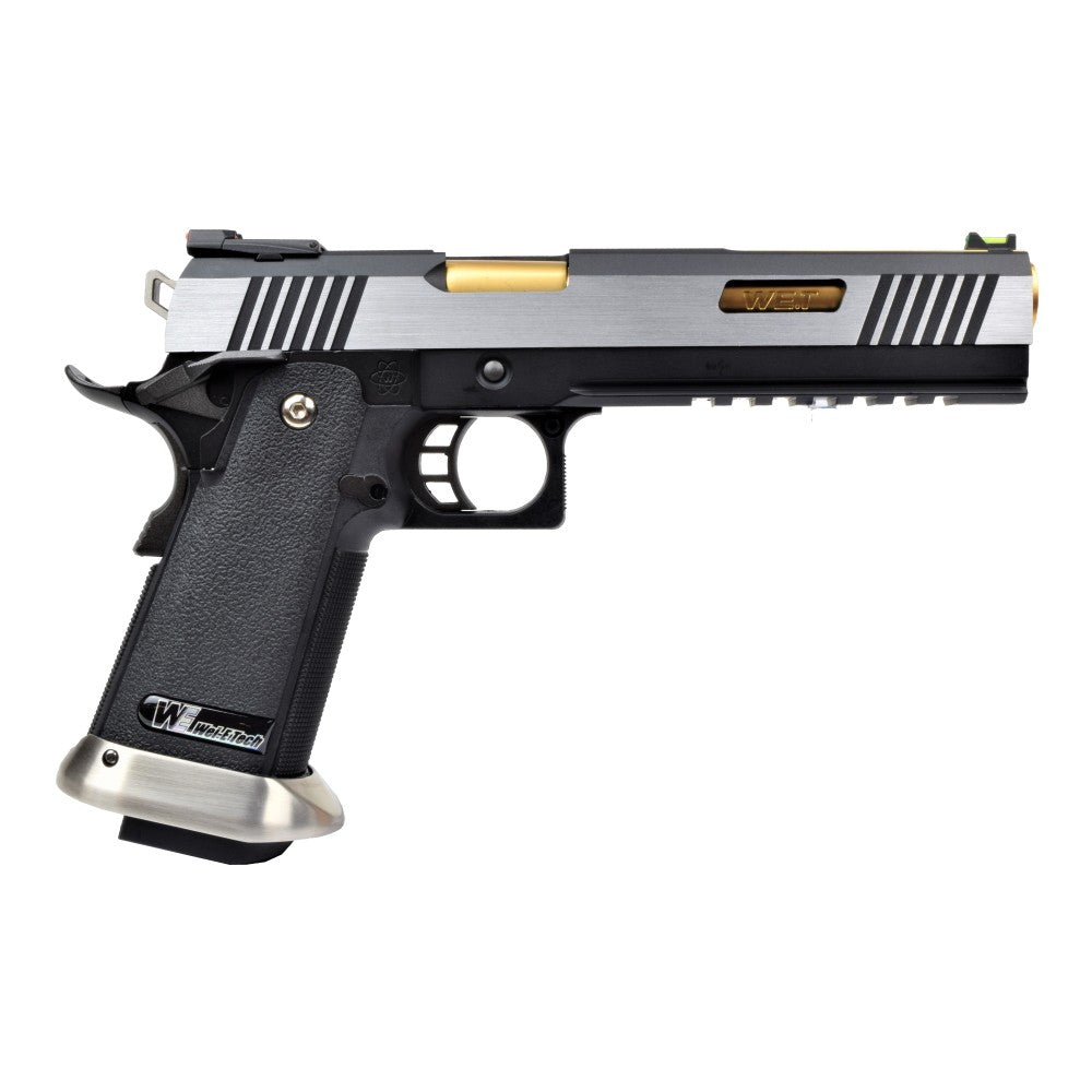 WE PISTOLA A GAS HI-CAPA 6.0 HICAPA DA TIRO I-REX SILVER / GOLD BARREL ORO ARGENTO(WH18A2-2TGD)