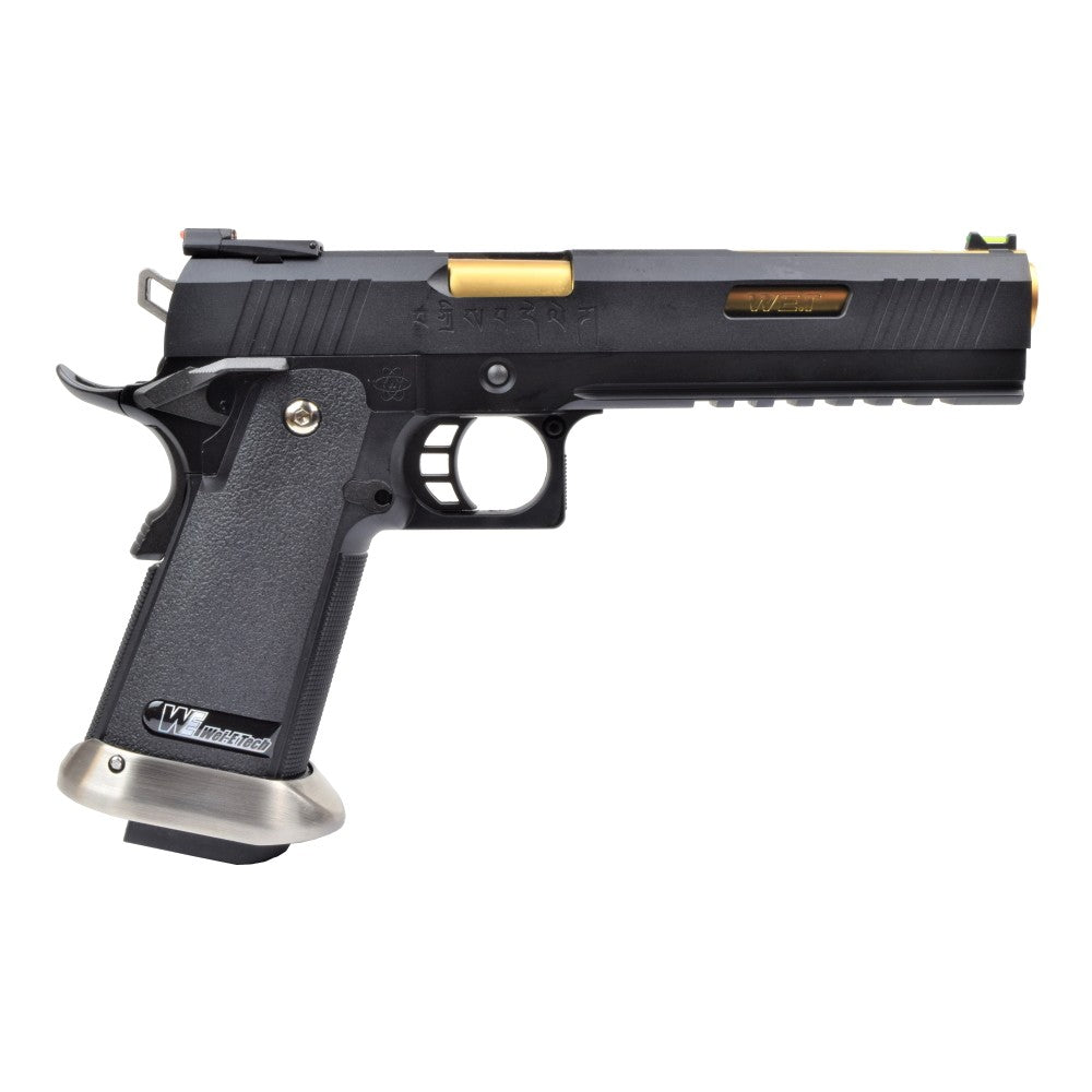 WE PISTOLA A GAS HI-CAPA 6.0 HICAPA DA TIRO I-REX FORCE NERA / GOLD BARREL (WH18-BKGD)
