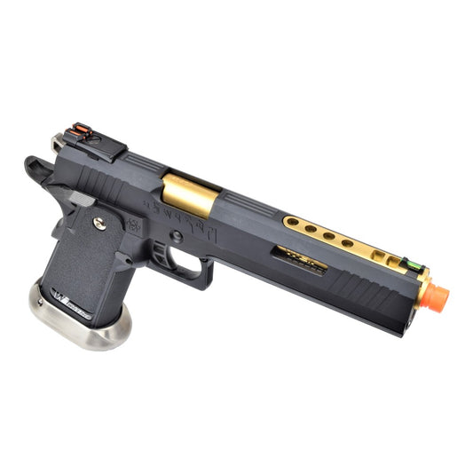 WE PISTOLA A GAS HI-CAPA 6.0 HICAPA DA TIRO I-REX FORCE NERA / GOLD BARREL (WH18-BKGD)
