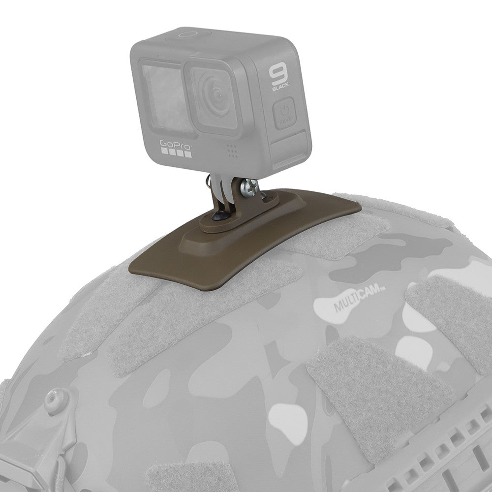 WOSPORT ATTACCO SLITTA GOPRO / ACTION CAMERA PER VELCRO ELMETTI DARK EARTH (WO-ACC61T)