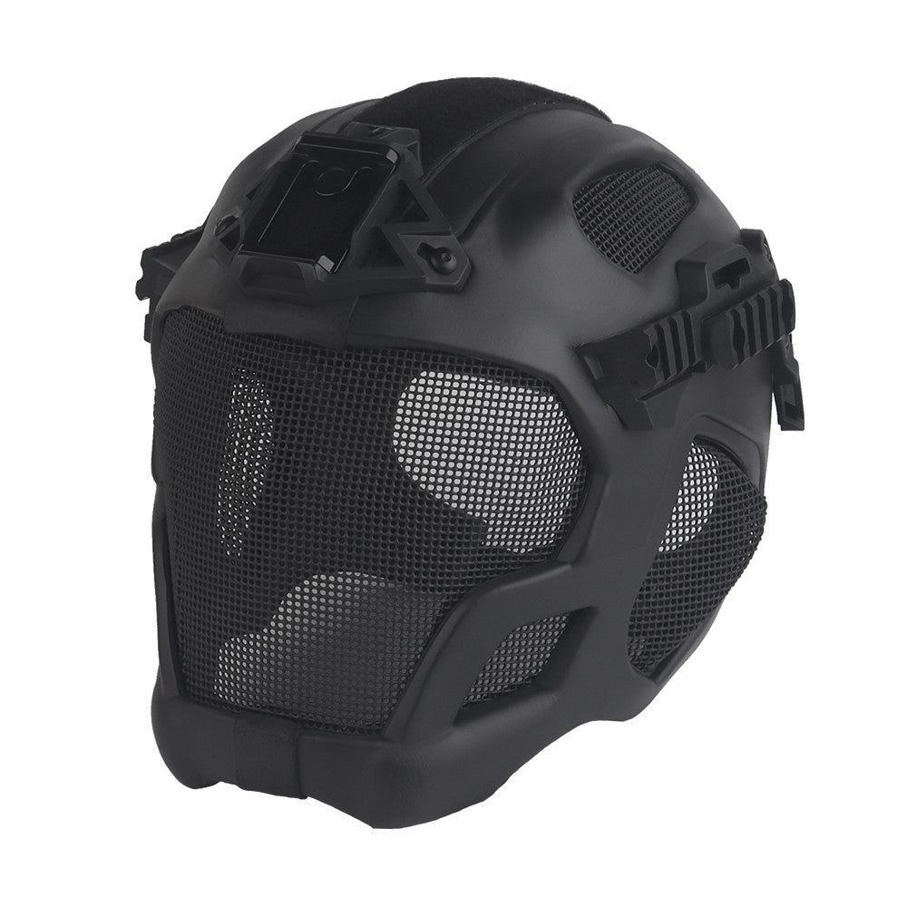 WOSPORT ELMETTO W23 CON RETE METALLICA NERO (WO-HL107)