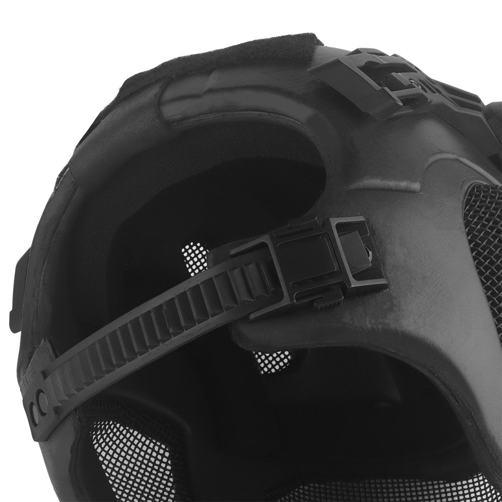 WOSPORT ELMETTO W23 CON RETE METALLICA NERO (WO-HL107)