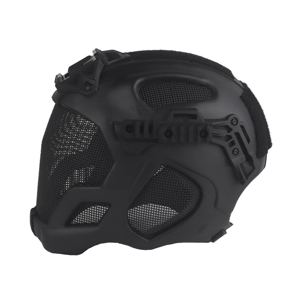 WOSPORT ELMETTO W23 CON RETE METALLICA NERO (WO-HL107)
