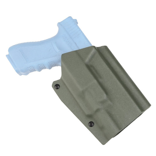 WOSPORT FONDINA DA COMPETIZIONE IN KYDEX QUICK PULL PER SERIE G17 GLOCK 17 VERDE OLIVE DRAB (WO-GB09V)