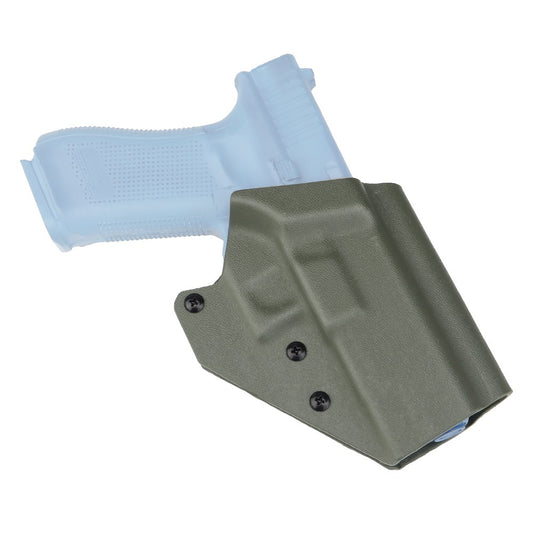 WOSPORT FONDINA DA COMPETIZIONE IN KYDEX QUICK PULL PER SERIE GLOCK CON GLOCK 17/19/19X/45 VERDE OLIVE DRAB (WO-GB07V)