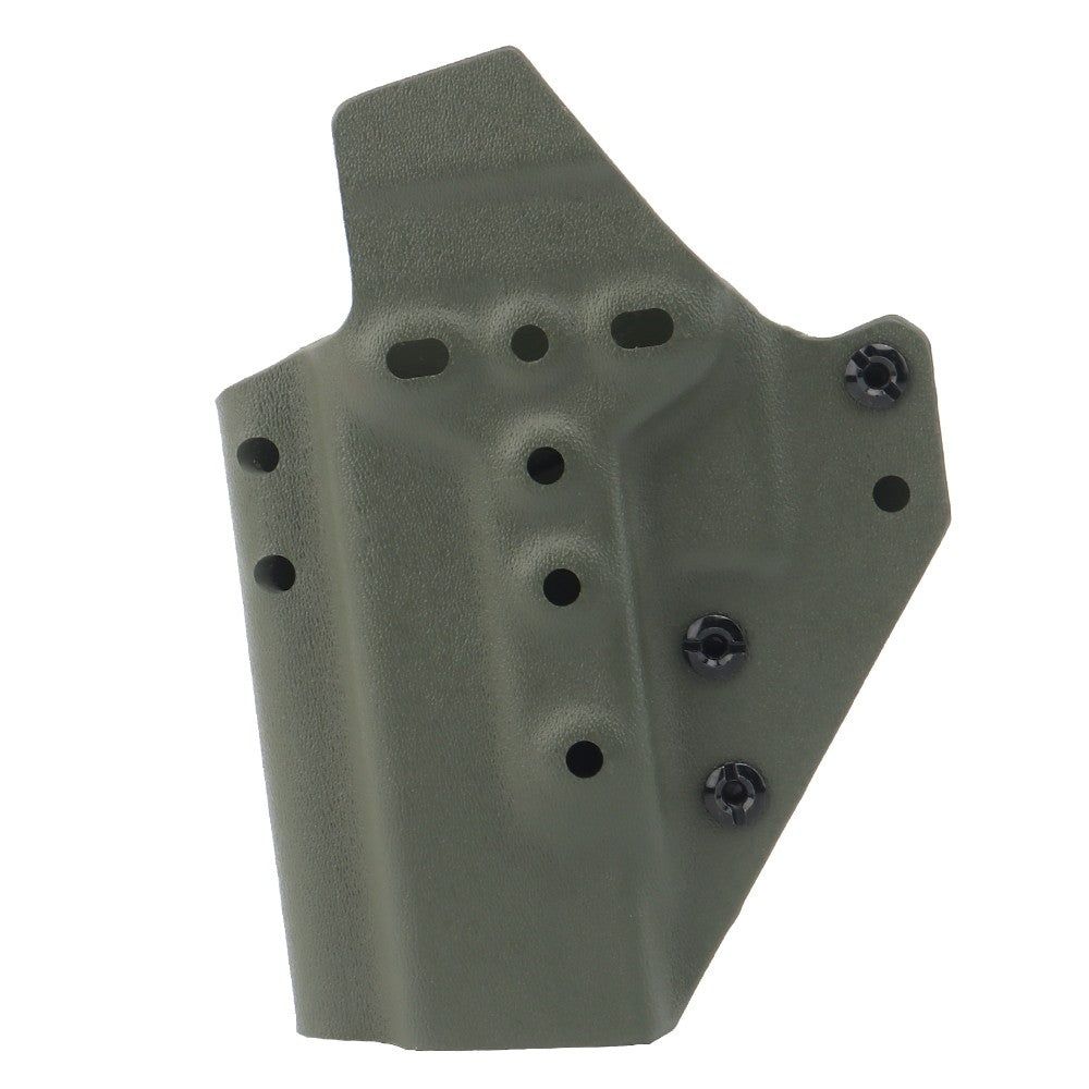 WOSPORT FONDINA DA COMPETIZIONE IN KYDEX QUICK PULL PER SERIE GLOCK CON GLOCK 17/19/19X/45 VERDE OLIVE DRAB (WO-GB07V)
