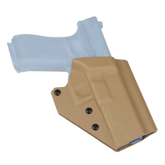 WOSPORT FONDINA DA COMPETIZIONE IN KYDEX QUICK PULL PER SERIE GLOCK CON GLOCK 17/19/19X/45 TAN (WO-GB07T)