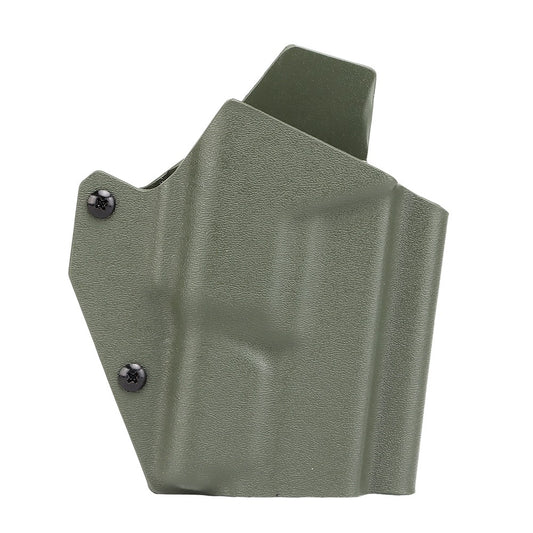 WOSPORT FONDINA DA COMPETIZIONE IN KYDEX QUICK PULL PER SERIE GLOCK 17/19/19X/45 CON G-XC1 VERDE OLIVE DRAB (WO-GB06V)