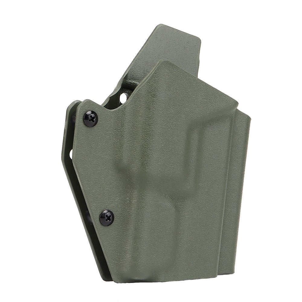 WOSPORT FONDINA DA COMPETIZIONE IN KYDEX QUICK PULL PER SERIE GLOCK 17/19/19X/45 CON G-XC1 VERDE OLIVE DRAB (WO-GB06V)