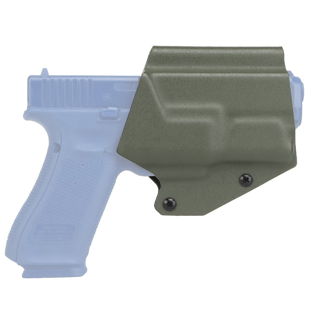 WOSPORT FONDINA DA COMPETIZIONE IN KYDEX QUICK PULL PER SERIE GLOCK 17/19/19X/45 CON G-XC1 VERDE OLIVE DRAB (WO-GB06V)
