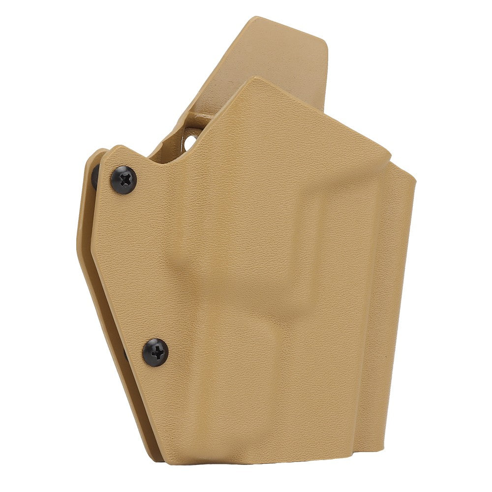 WOSPORT FONDINA DA COMPETIZIONE IN KYDEX QUICK PULL PER SERIE GLOCK 17/19/19X/45 CON G-XC1 TAN (WO-GB06T)
