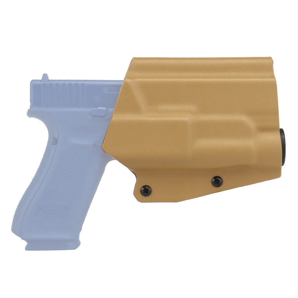 WOSPORT FONDINA DA COMPETIZIONE IN KYDEX QUICK PULL PER SERIE GLOCK CON TORCIA TLR-1  TAN (WO-GB01T)