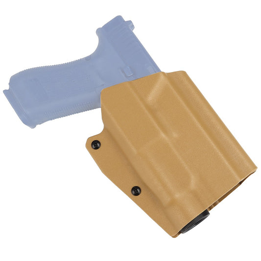 WOSPORT FONDINA DA COMPETIZIONE IN KYDEX QUICK PULL PER SERIE GLOCK CON TORCIA TLR-1  TAN (WO-GB01T)