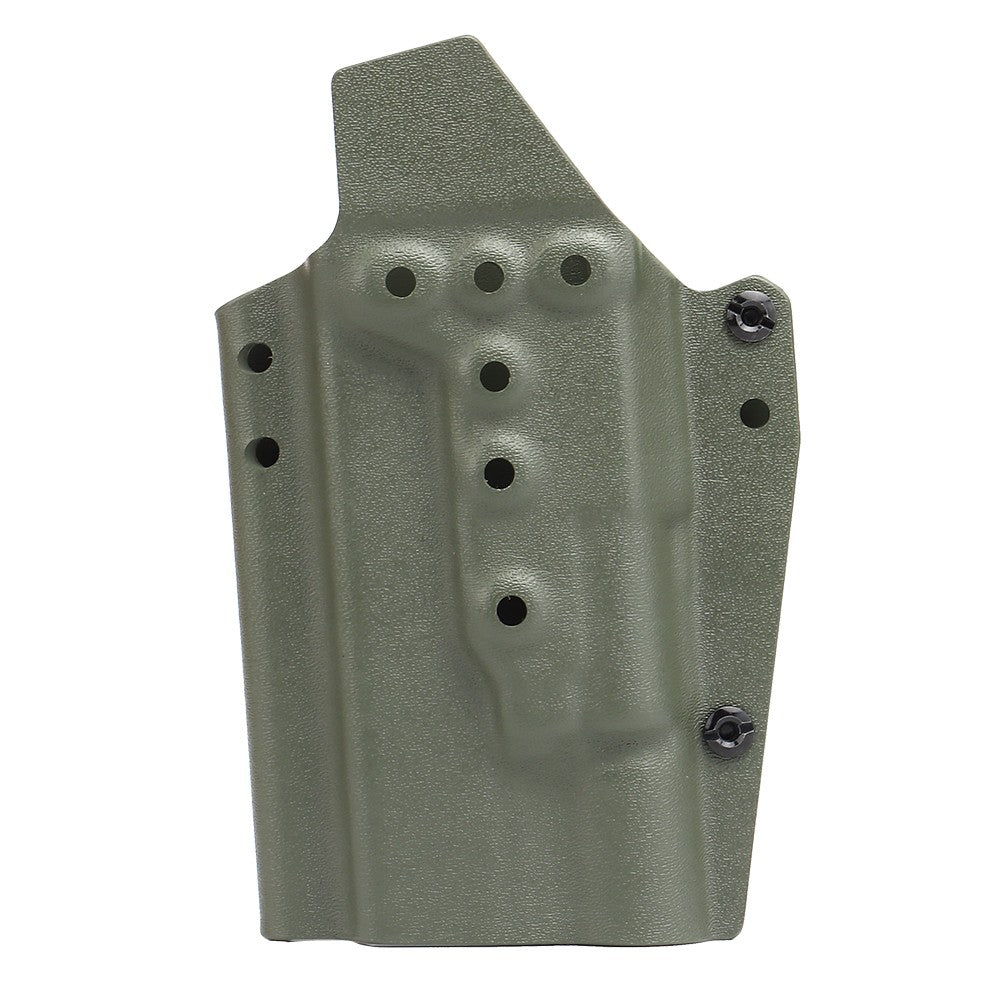 WOSPORT FONDINA DA COMPETIZIONE IN KYDEX QUICK PULL PER SERIE GLOCK XL CON TORCIA G-X300 VERDE OLIVE DRAB (WO-GB03V)
