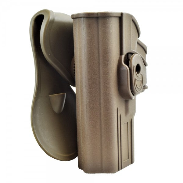 WOSPORT FONDINA RIGIDA ESTRAZIONE RAPIDA PER MANCINI LEFT SERIE GLOCK TAN (WO-GB42LT)