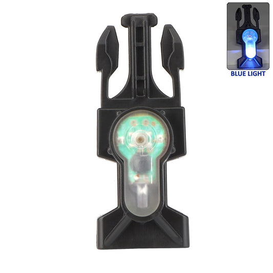 WOSPORT LUCE DI SEGNALAZIONE BLU SU FIBBIA CLIP CON SUPPORTO NERO (WO-LT04BB)