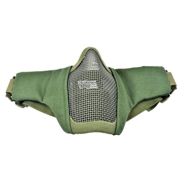 WOSPORT MEZZA MASCHERA CON RETE IN METALLO E GUANCE IN TESSUTO VERDE OLIVE DRAB (WO-MA42V)
