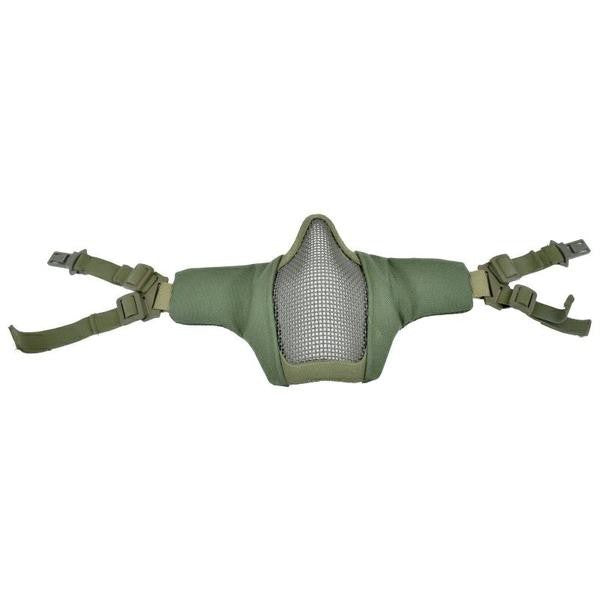 WOSPORT MEZZA MASCHERA CON RETE IN METALLO E GUANCE IN TESSUTO ATTACCO ELMETTO VERDE OLIVE DRAB (WO-MA45V)
