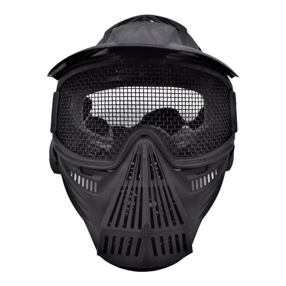 WOSPORT MASCHERA INTEGRALE CON RETE METALLICA NERA (C007B)