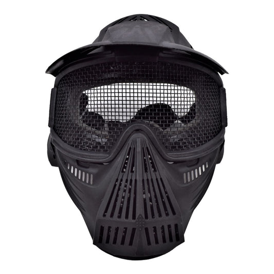 WOSPORT MASCHERA INTEGRALE CON RETE METALLICA NERA (C007B)