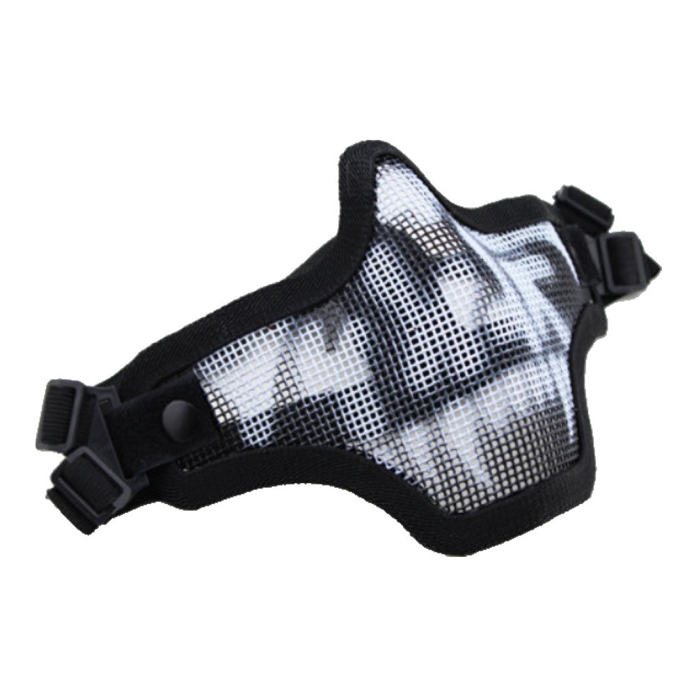 WOSPORT MEZZA MASCHERA PROTETTIVA DI RETE METALLICA NERA TESCHIO (KR001BN)