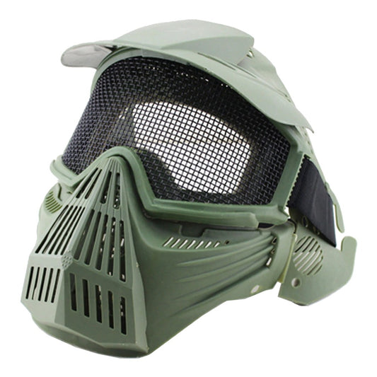 WOSPORT MASCHERA INTEGRALE CON RETE METALLICA VERDE OLIVE DRAB (C007 VERDE)