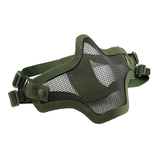 WOSPORT MEZZA MASCHERA PROTETTIVA DI RETE METALLICA VERDE OLIVE DRAB (KR001V)