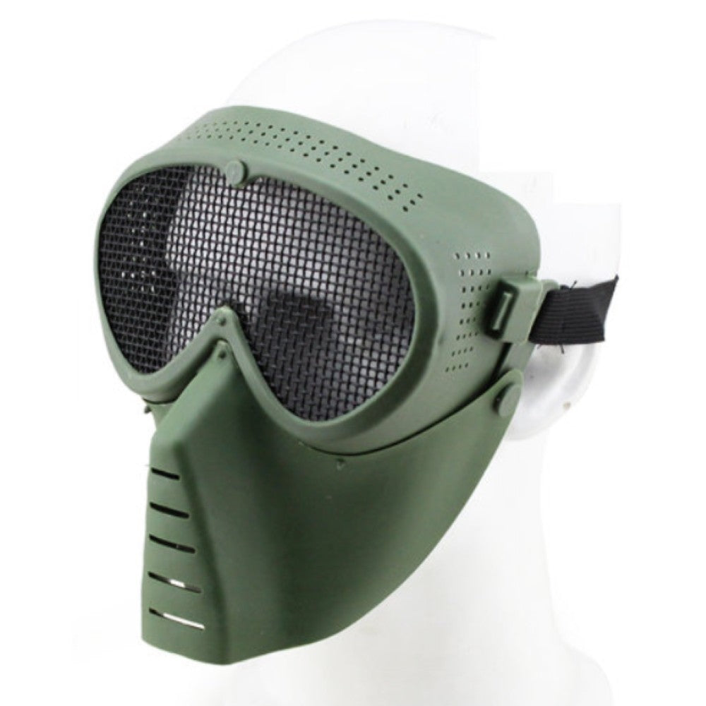 WOSPORT MASCHERA STANDARD SOFTAIR SMALL FLY CON RETE METALLICA VERDE OLIVE DRAB (KR014V)