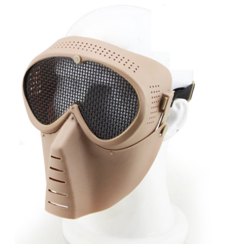WOSPORT MASCHERA STANDARD SOFTAIR SMALL FLY CON RETE METALLICA TAN (KR014T)