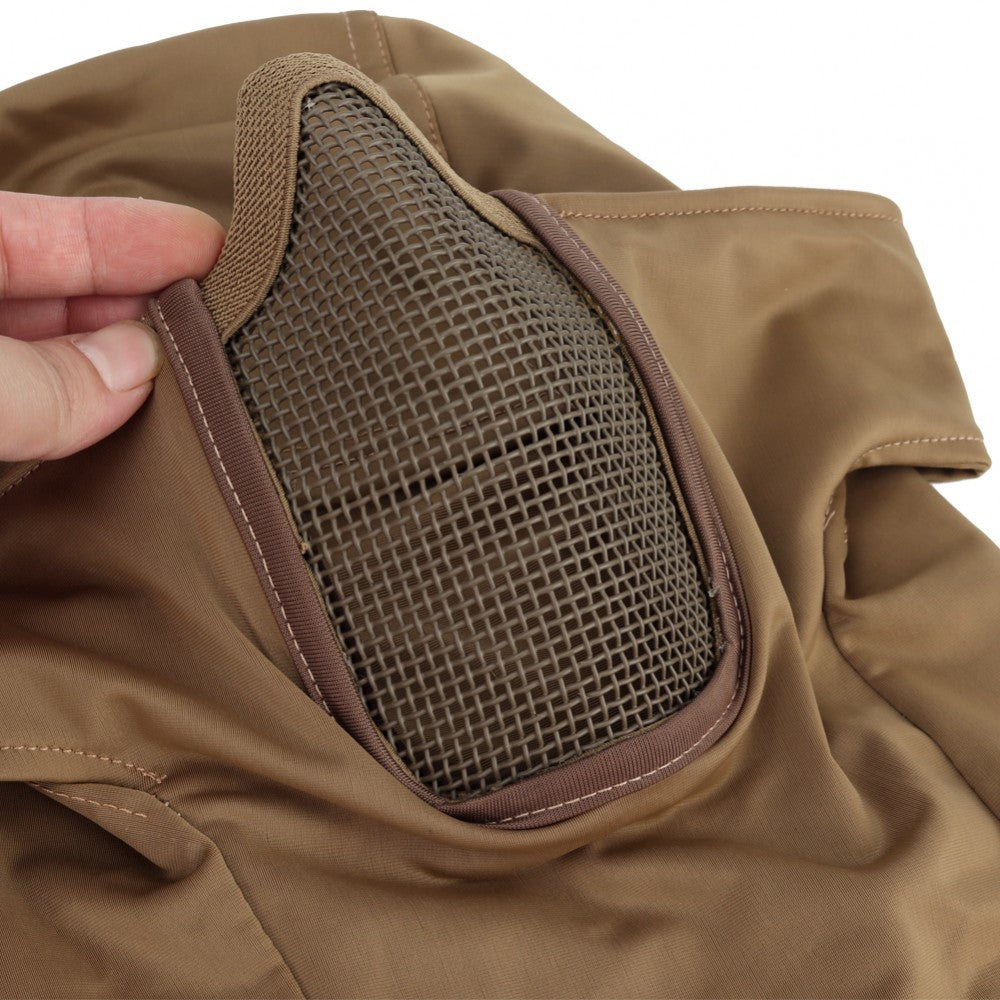 WOSPORT PASSAMONTAGNA BOCCA CON RETE METALLICA SHADOW FIGHTER TAN (WO-MA113T)