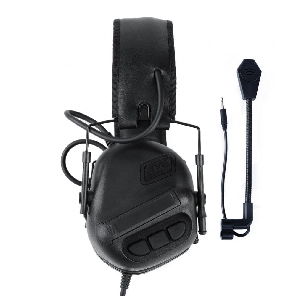 WOSPORT SET CUFFIE CON MICROFONO CON RIDUZIONE DEL RUMORE ELETTRONICO NERO (WO-HD09B)