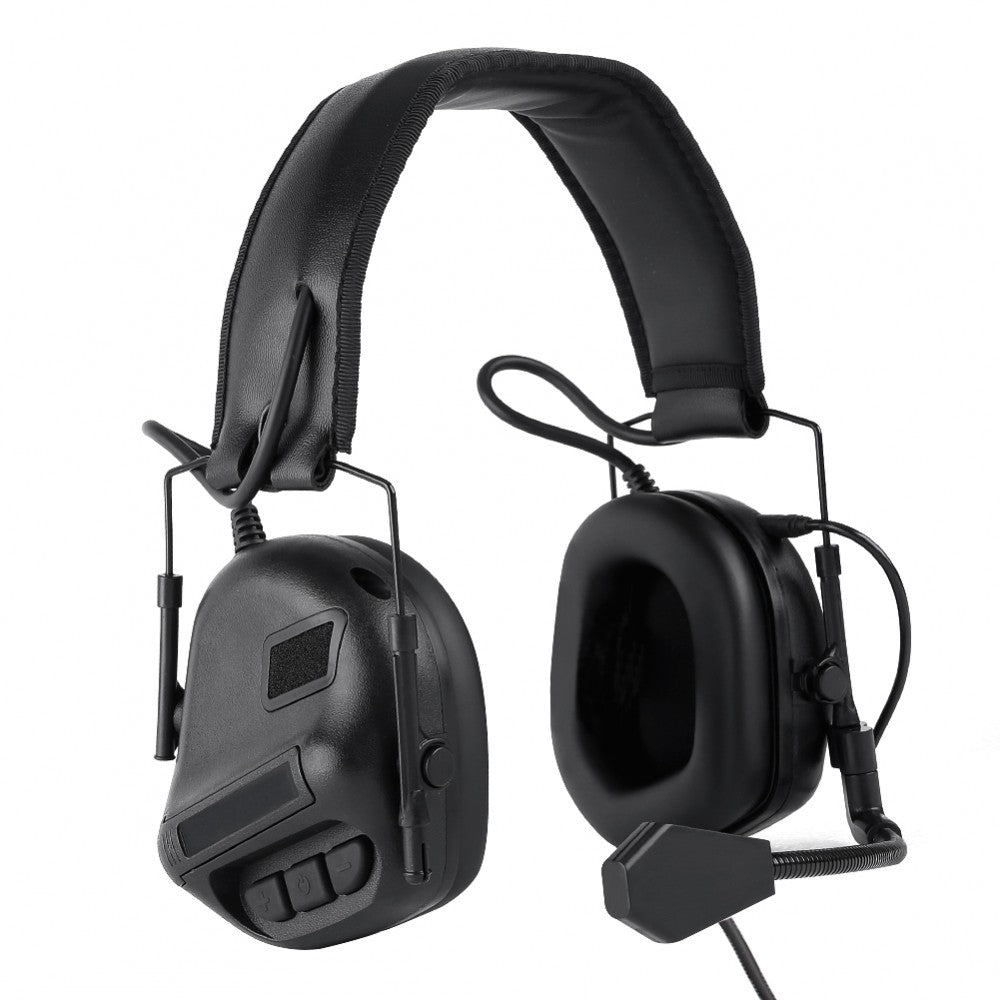WOSPORT SET CUFFIE CON MICROFONO CON RIDUZIONE DEL RUMORE ELETTRONICO NERO (WO-HD09B)