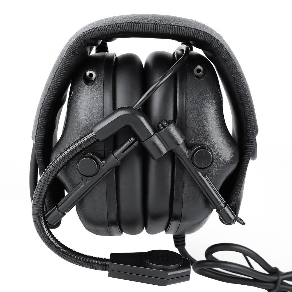 WOSPORT SET CUFFIE CON MICROFONO CON RIDUZIONE DEL RUMORE ELETTRONICO NERO (WO-HD09B)