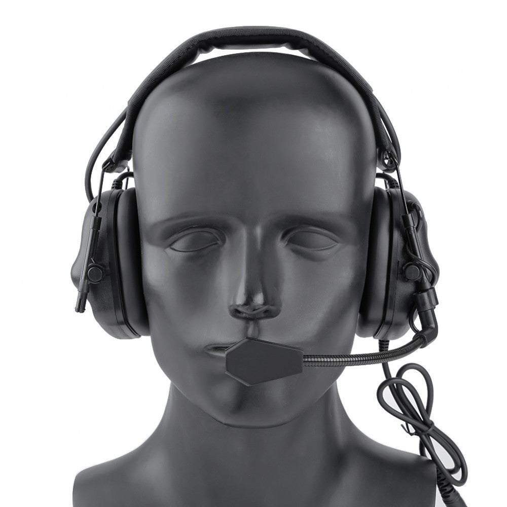 WOSPORT SET CUFFIE CON MICROFONO CON RIDUZIONE DEL RUMORE ELETTRONICO NERO (WO-HD09B)