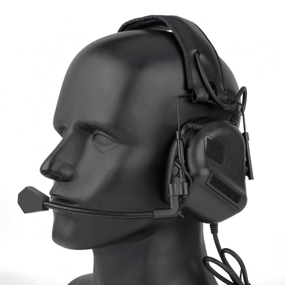 WOSPORT SET CUFFIE CON MICROFONO CON RIDUZIONE DEL RUMORE ELETTRONICO NERO (WO-HD09B)