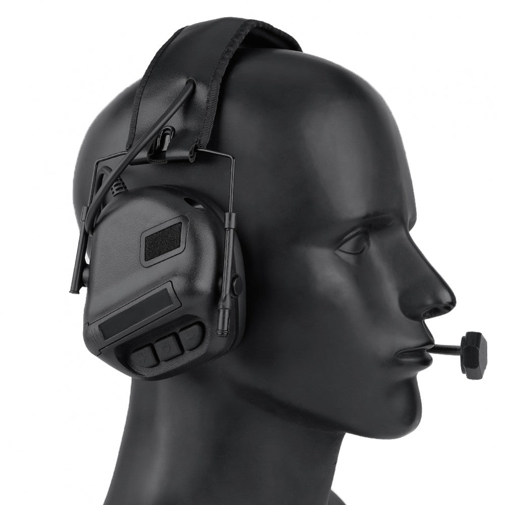 WOSPORT SET CUFFIE CON MICROFONO CON RIDUZIONE DEL RUMORE ELETTRONICO NERO (WO-HD09B)
