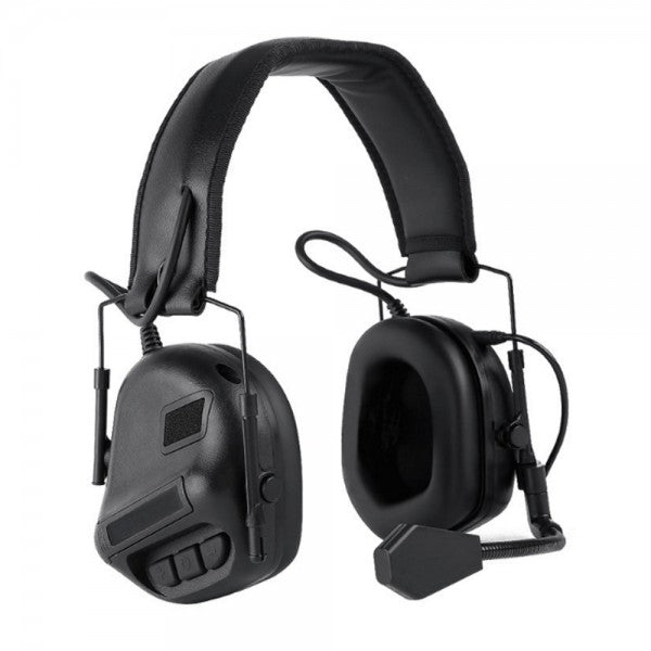 WOSPORT SET CUFFIE TATTICHE CON MICROFONO NERE (WO-HD08B)