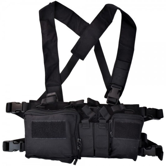 WOSPORT TACTICAL VEST CHEST RIG RECON MULTIFUNZIONE NERO (WO-VE57B)